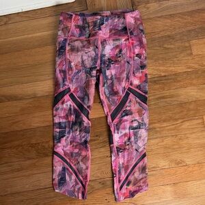 Lululemon Pink and Black Abstract Leggings